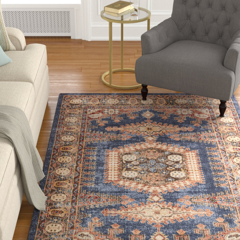 Astoria Grand Nathanson Dark Blue Area Rug & Reviews Wayfair.ca